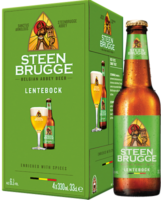 Steenbrugge Lentebock 4pack met flesjes van 0,33 liter